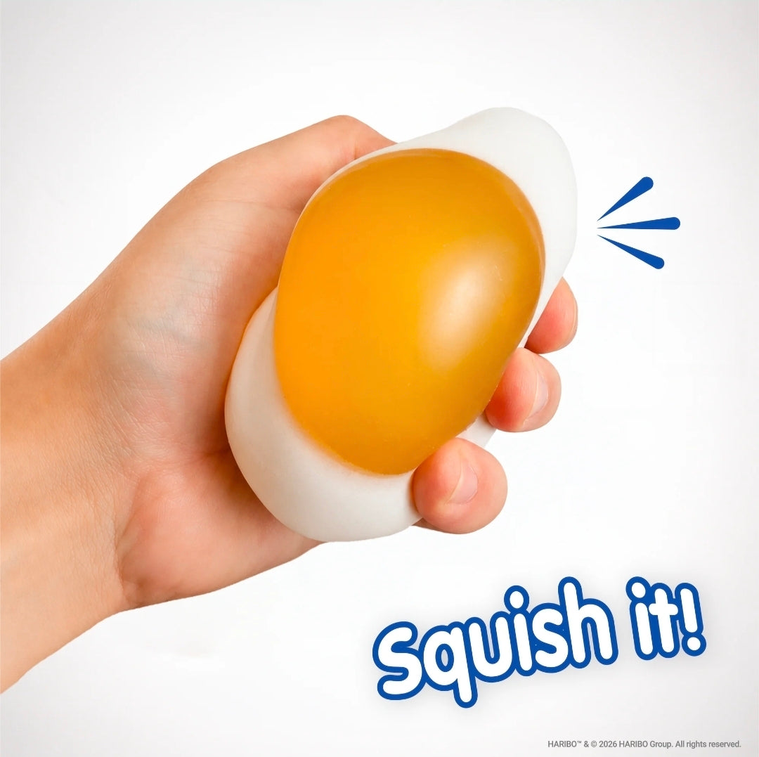 (PRE-ORDER NOW) 🍳 HARIBO Fried Egg Squishy Toy  🍬