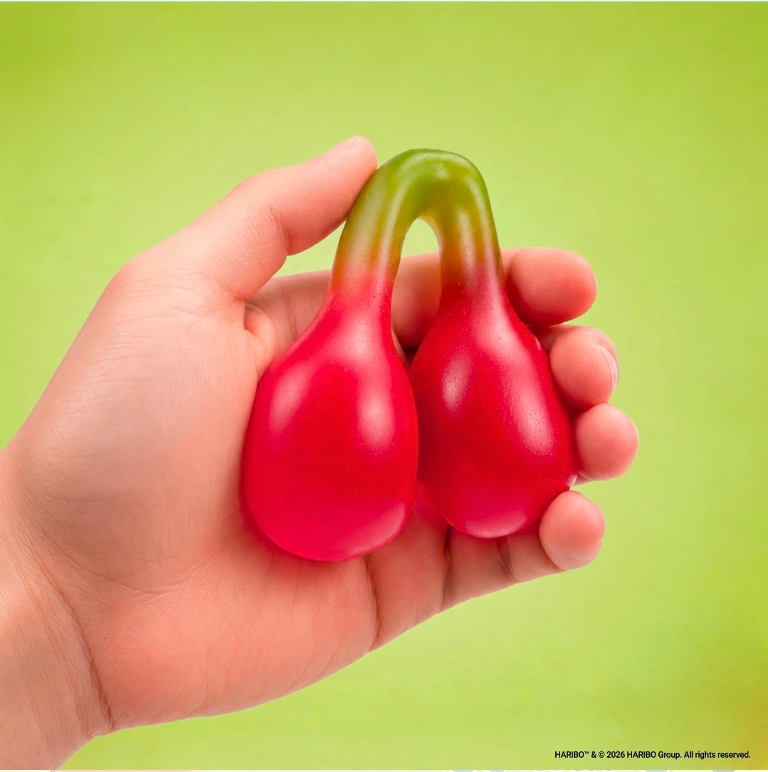🍒 PRE-ORDER NOW – HARIBO Happy Cherry Squishy Toy!
