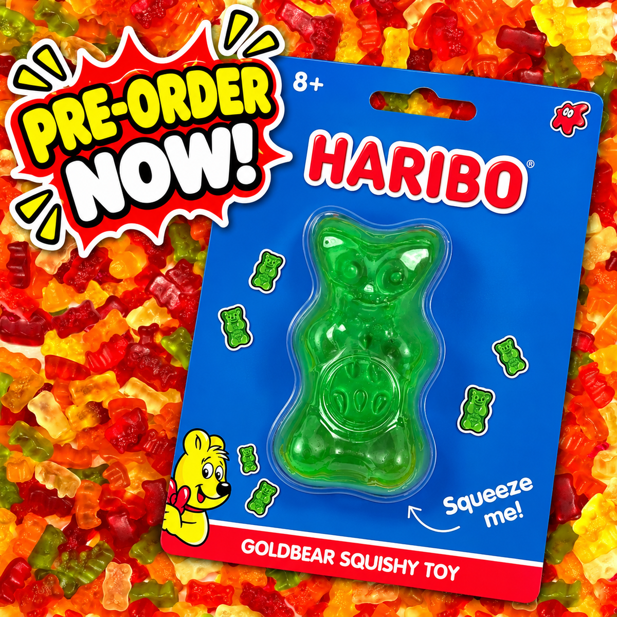 🐻 PRE-ORDER NOW – HARIBO Goldbear Squishy Toy! 🍬