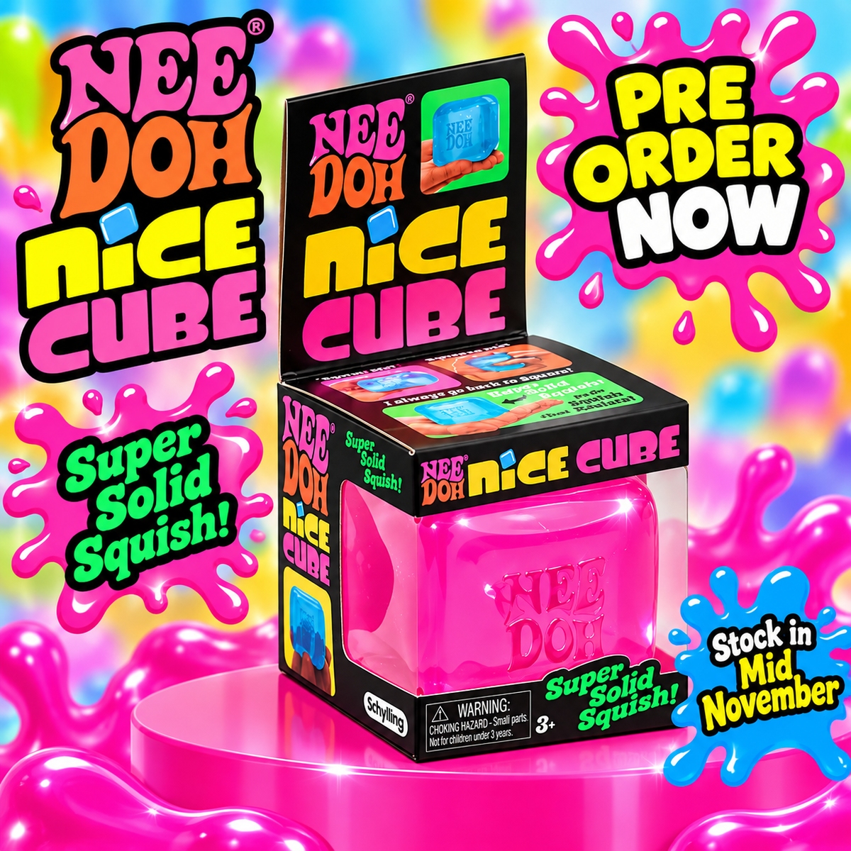 💗 PRE-ORDER NOW – NeeDoh Nice Cube Pink 💗