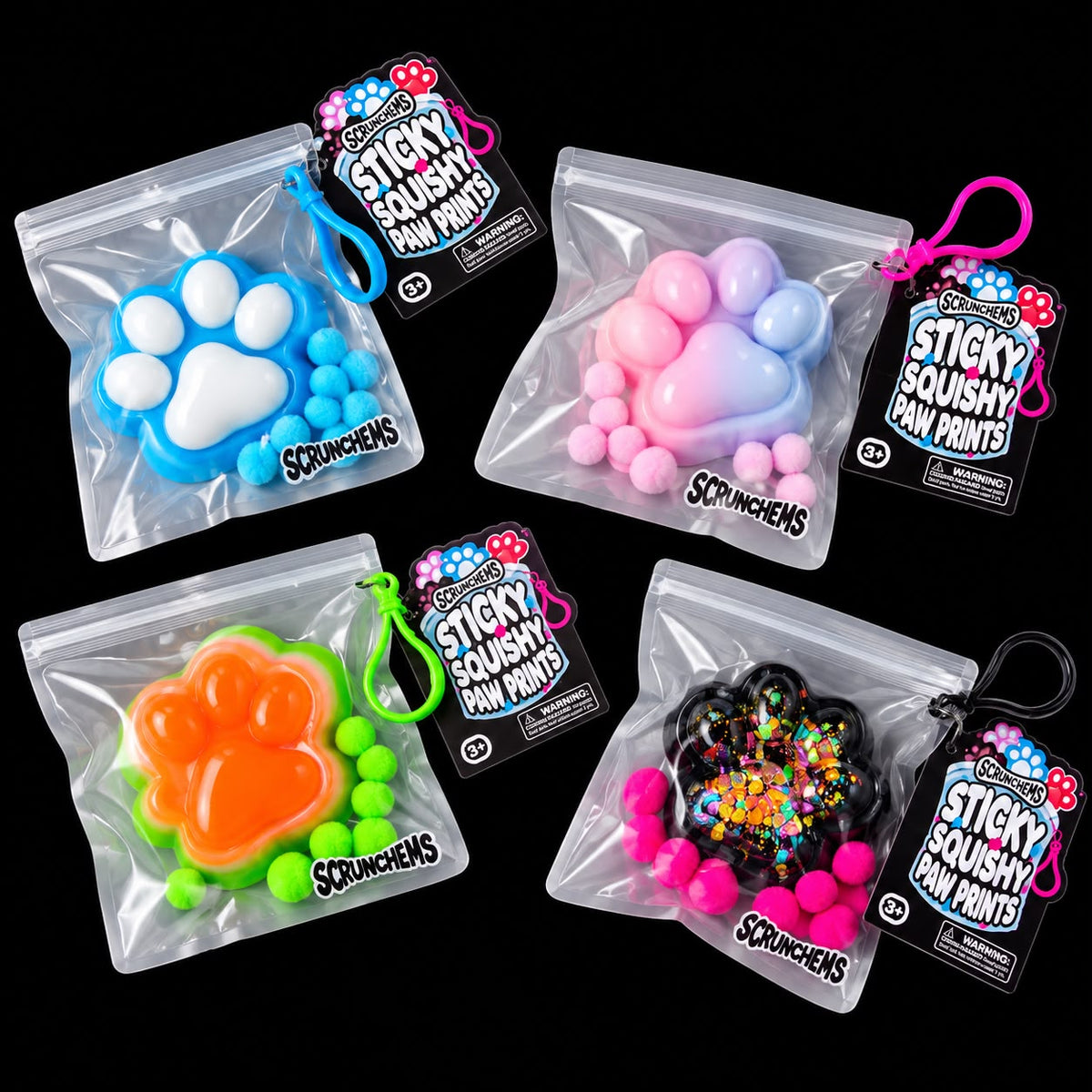 Scrunchems Sticky Squishy Paw Prints