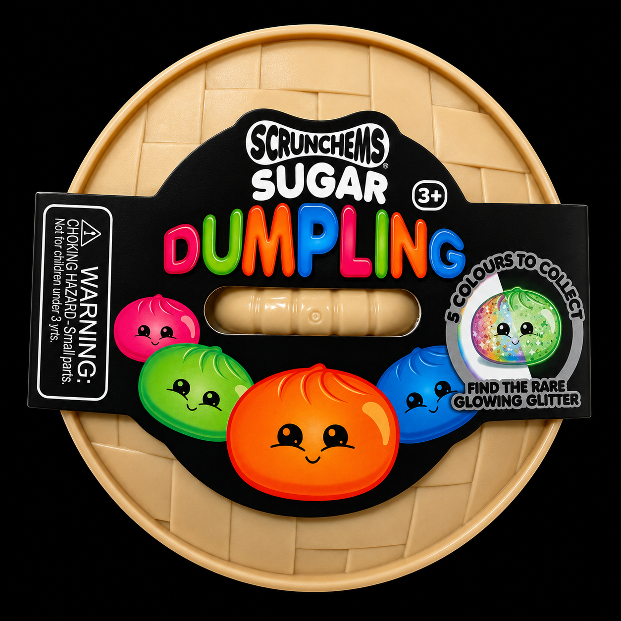 Scrunchems Sugar Maltose Dumpling 8.5cm Collect 5 Colours Find Rare Glowing Glitter Fun Toy for Kids 3+