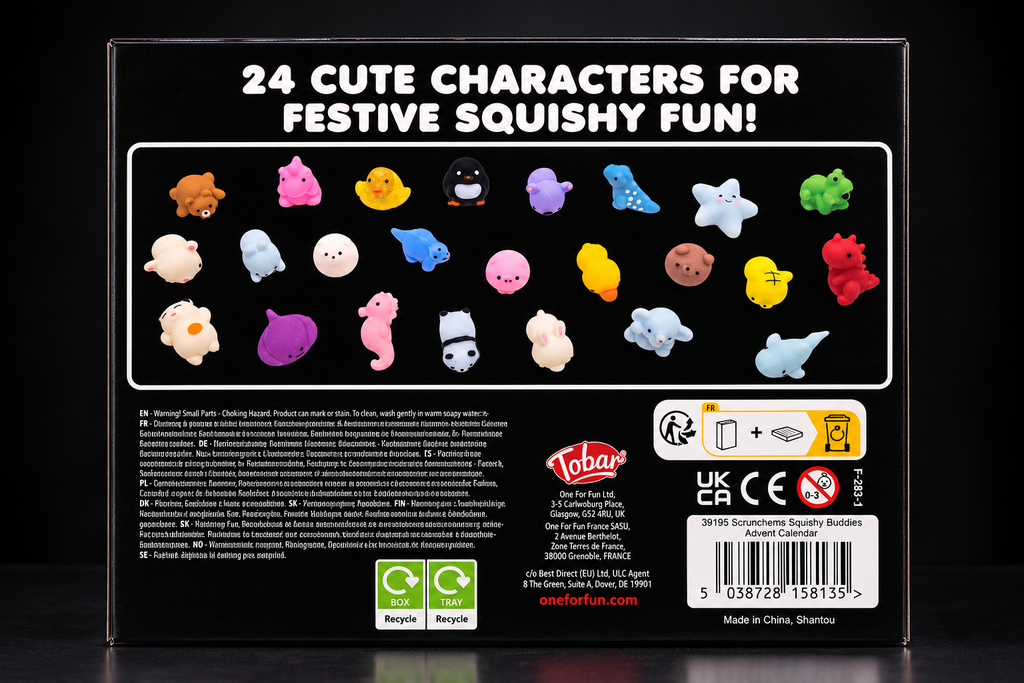 Scrunchems Squishy Buddies Advent Calendar - 24 Festive Characters with Bonus Game for Kids Ages 5+