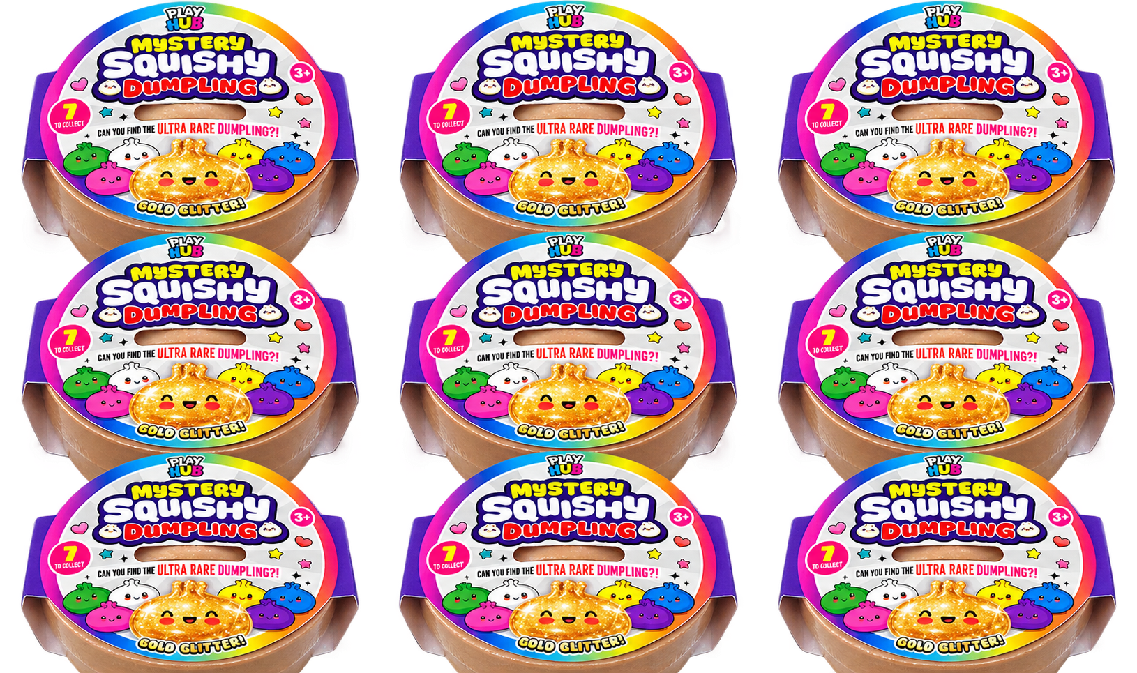 Mystery Squishy Dumpling Gold Glitter Edition (Play Hub By RMS) 8.5cm