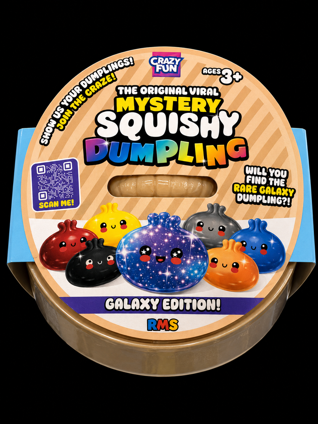 RMS Mystery Squishy Dumpling Galaxy Edition for Ages 3+ Original Viral Collectible Toys 8.5cm