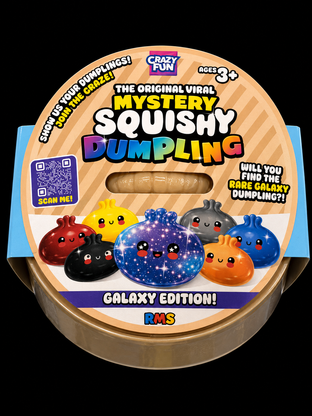 RMS Mystery Squishy Dumpling Galaxy Edition for Ages 3+ Original Viral Collectible Toys 8.5cm