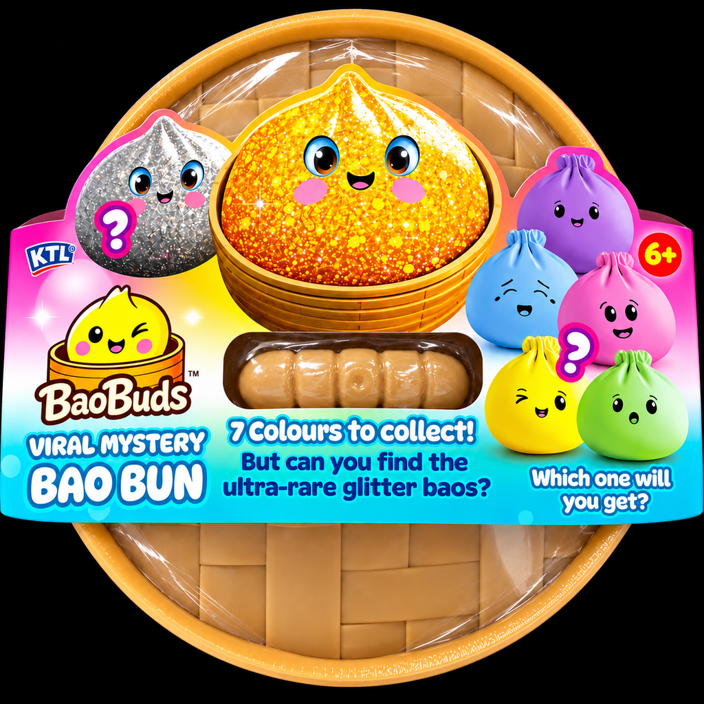 KTL BaoBuds Viral Mystery Bao Bun - 7 Colours to Collect Ultra Rare Glitter Baos Fun Collectible Toy for Kids 6+