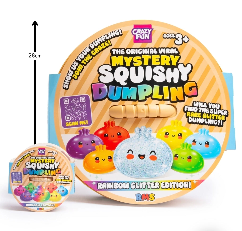 PRE ORDER - RMS EXTRA GIANT Crazy Fun 28cm Mystery Squishy Dumpling - Rainbow Glitter Edition