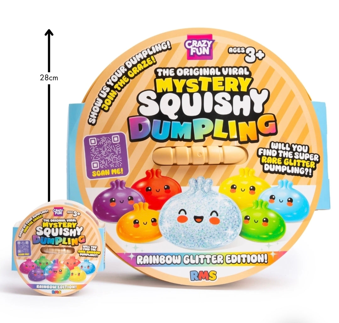 PRE ORDER - RMS EXTRA GIANT Crazy Fun 28cm Mystery Squishy Dumpling - Rainbow Glitter Edition