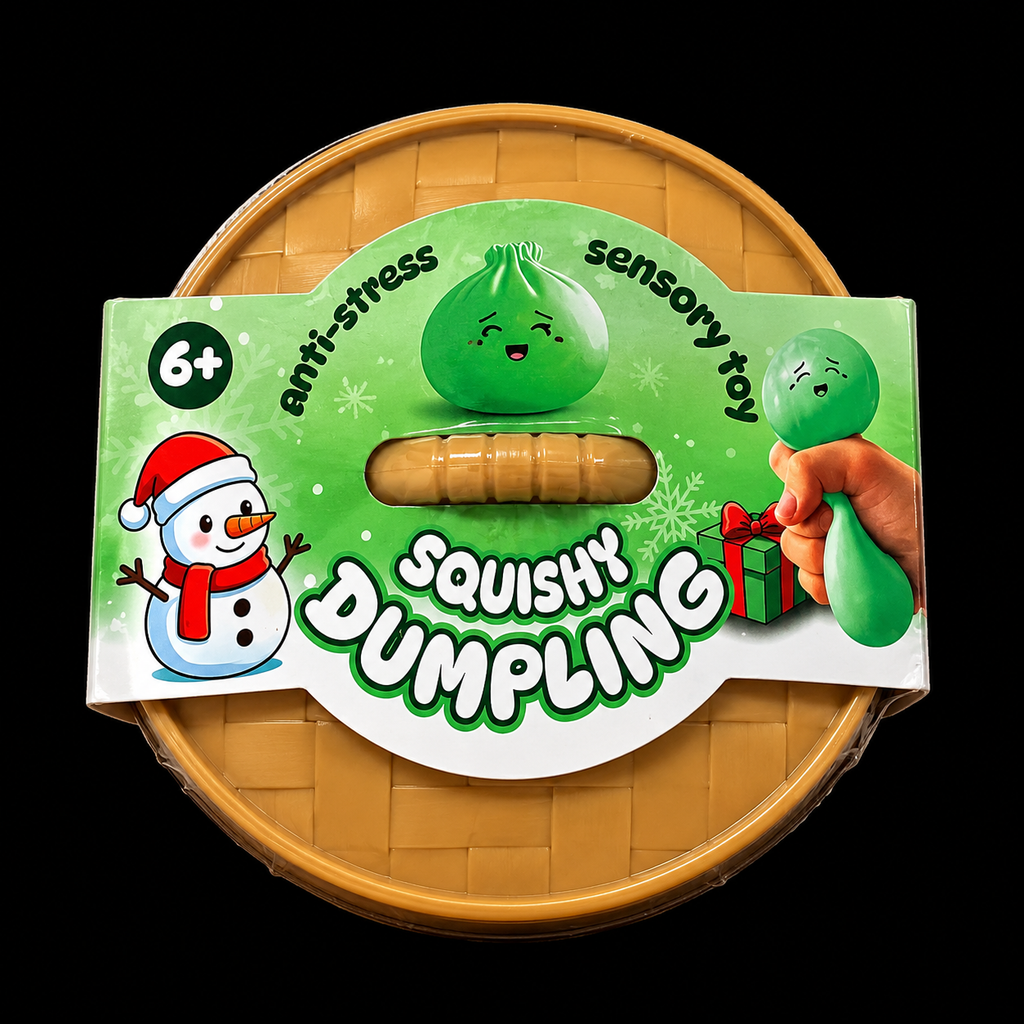 KTL Christmas Squishy Bao Bun Dumpling 8.5cm Anti-stress Sensory Toy for Kids 3 Colours to Collect