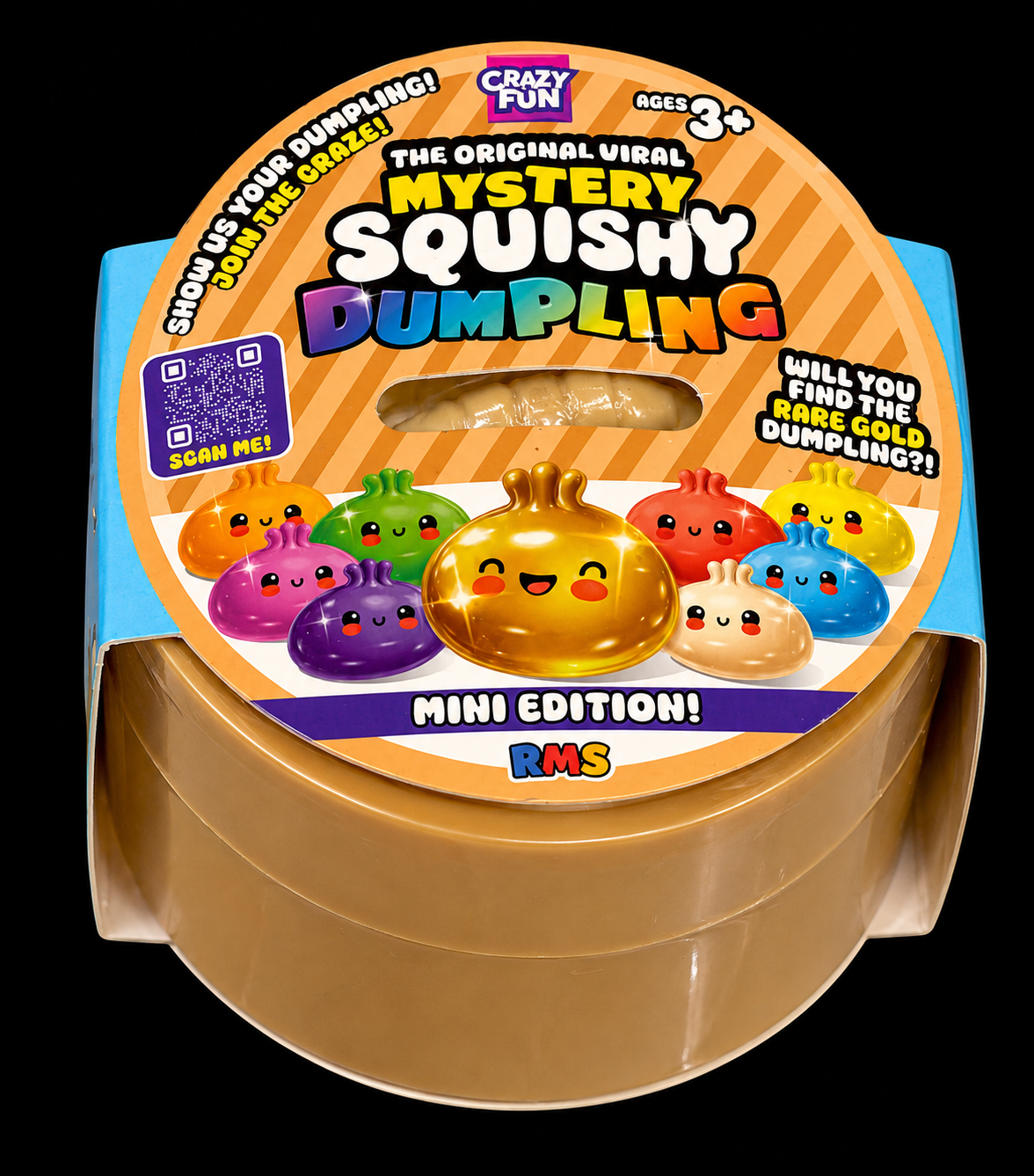 RMS Mystery Squishy Dumpling Mini Edition - Find the Rare Gold Dumpling - Ages 3+ - Fun Pet - Join the Craze!