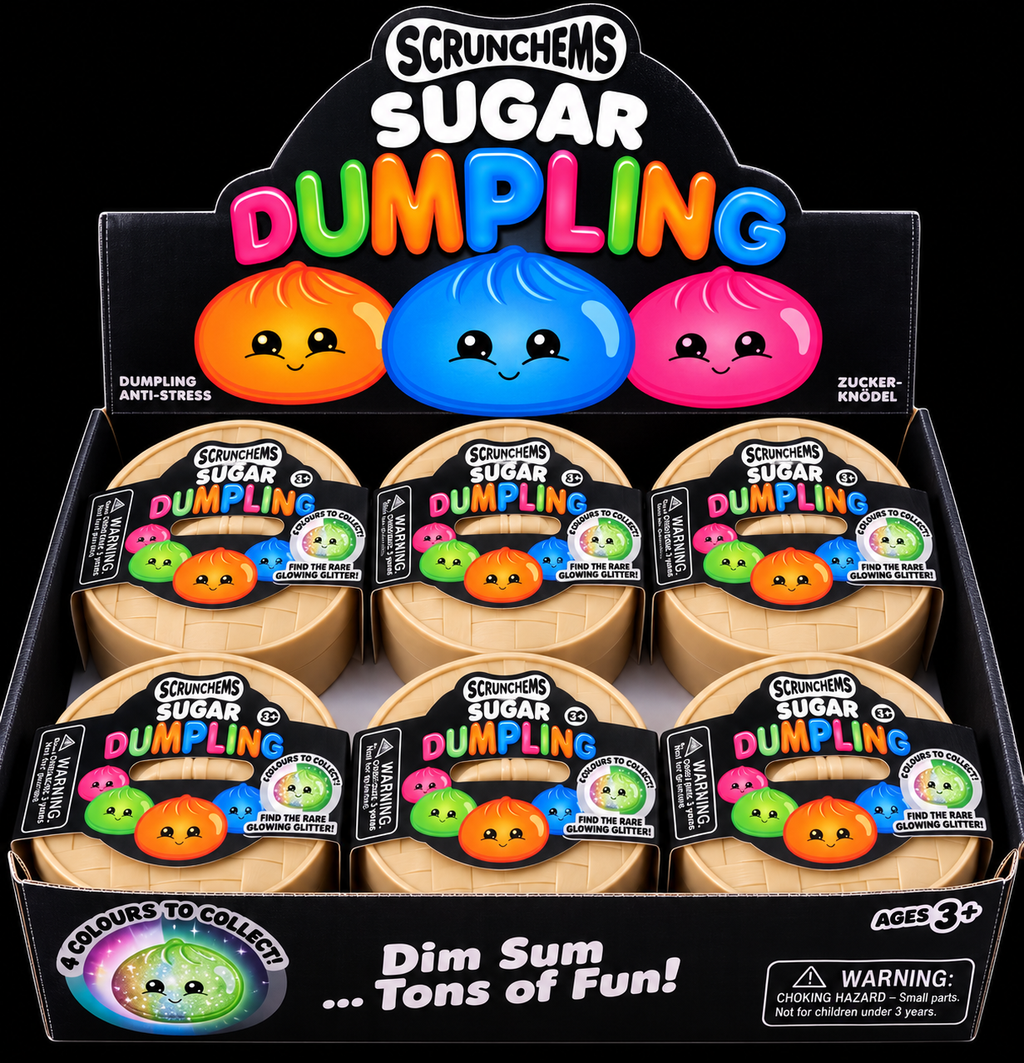 Scrunchems Sugar Maltose Dumpling 8.5cm Collect 5 Colours Find Rare Glowing Glitter Fun Toy for Kids 3+
