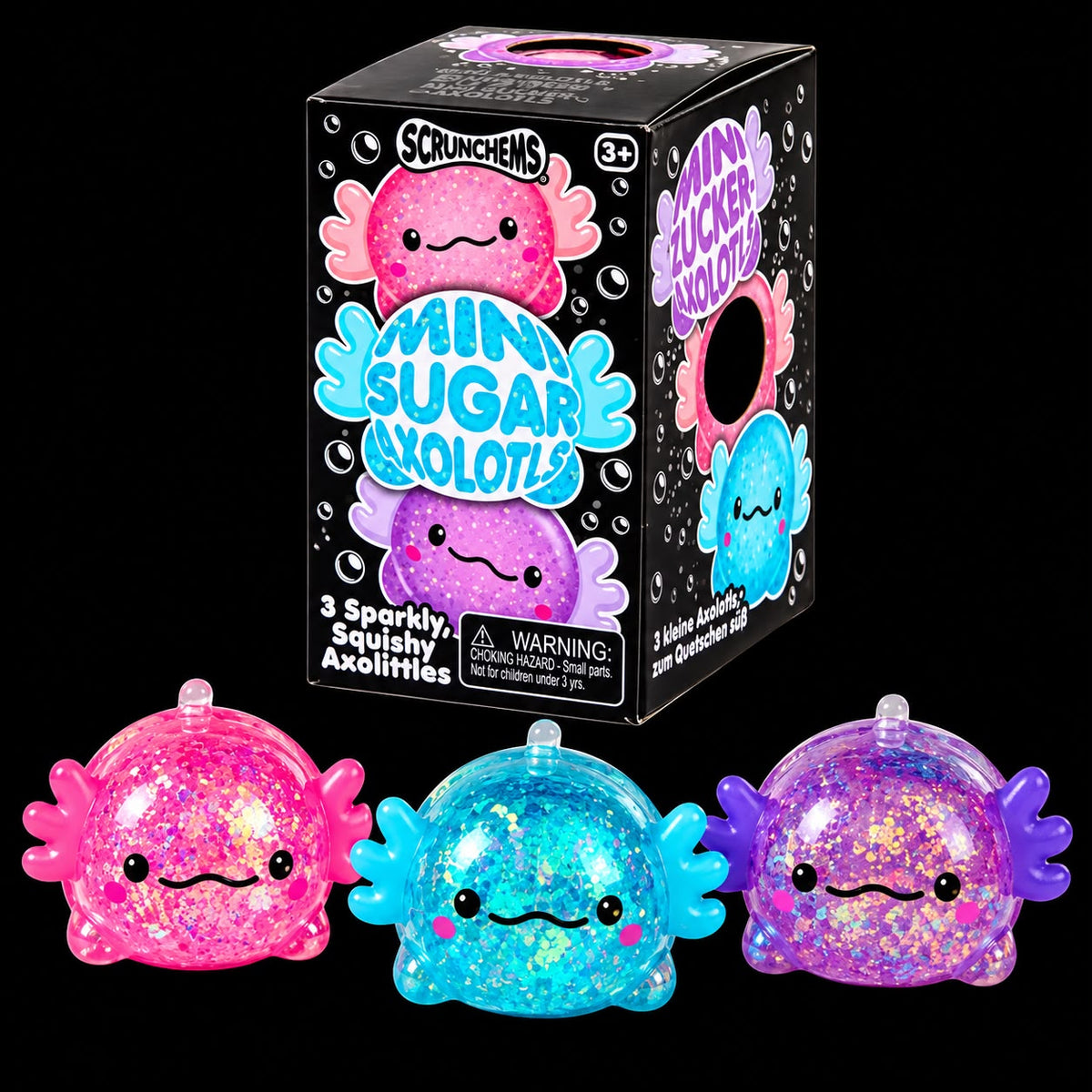 Scrunchems Mini Sugar Axolotls 3-Pack