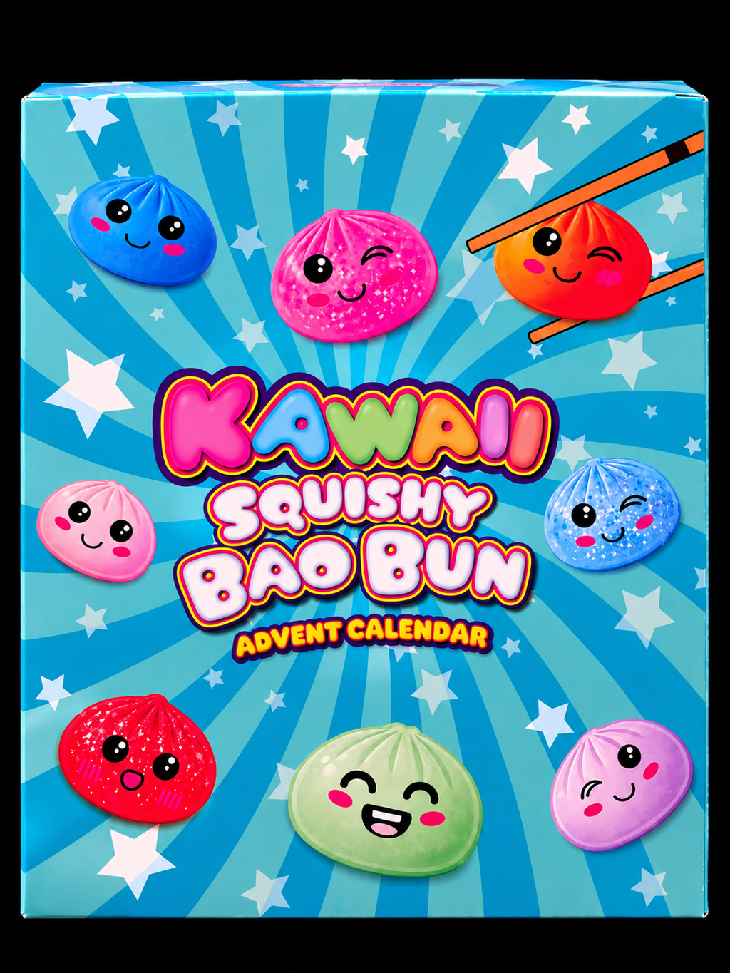 Kawaii Squishy Bao Bun Advent Calendar – 24 Days of Squishy Surprises! 🎁🌈