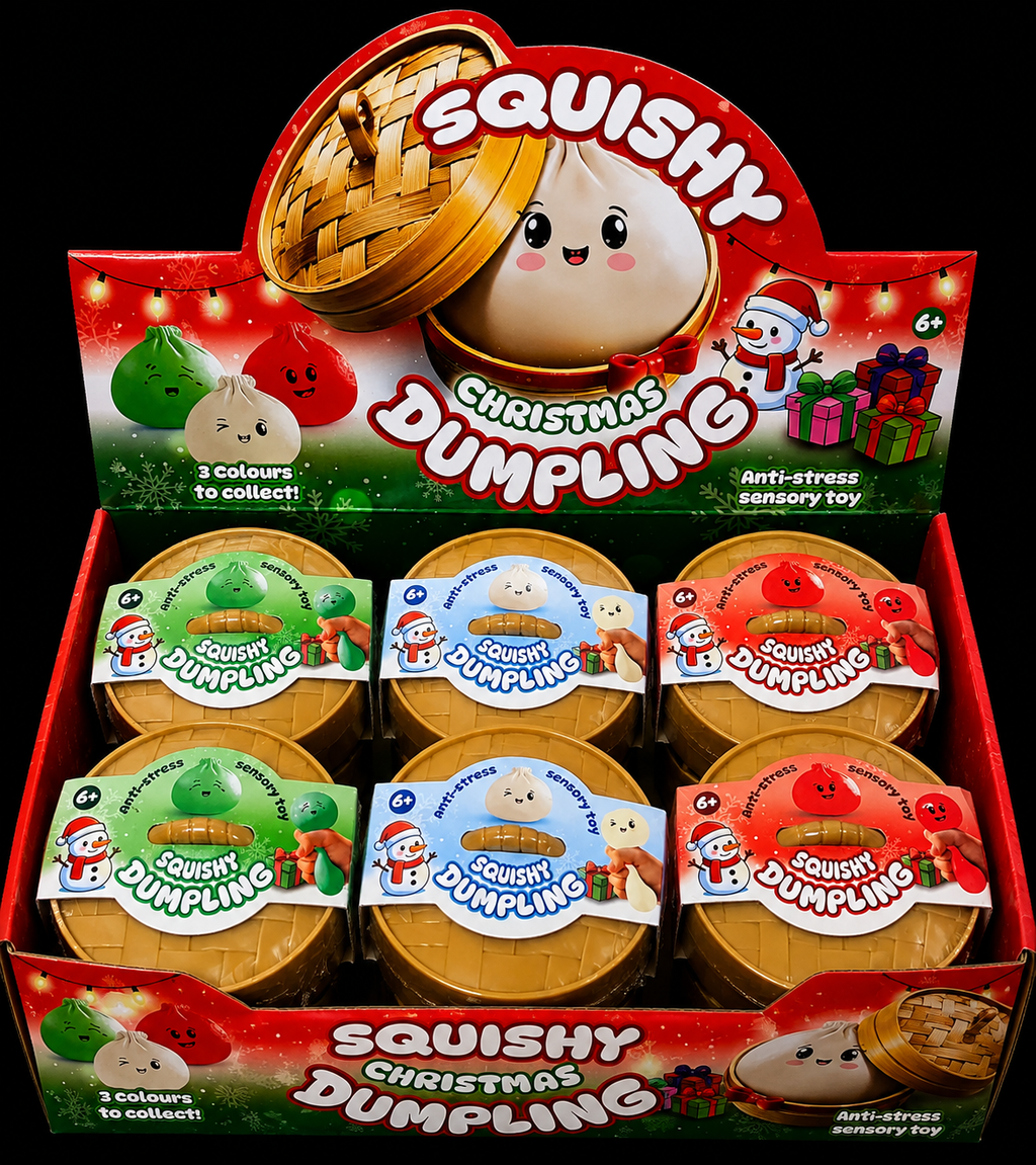 KTL Christmas Squishy Bao Bun Dumpling 8.5cm Anti-stress Sensory Toy for Kids 3 Colours to Collect