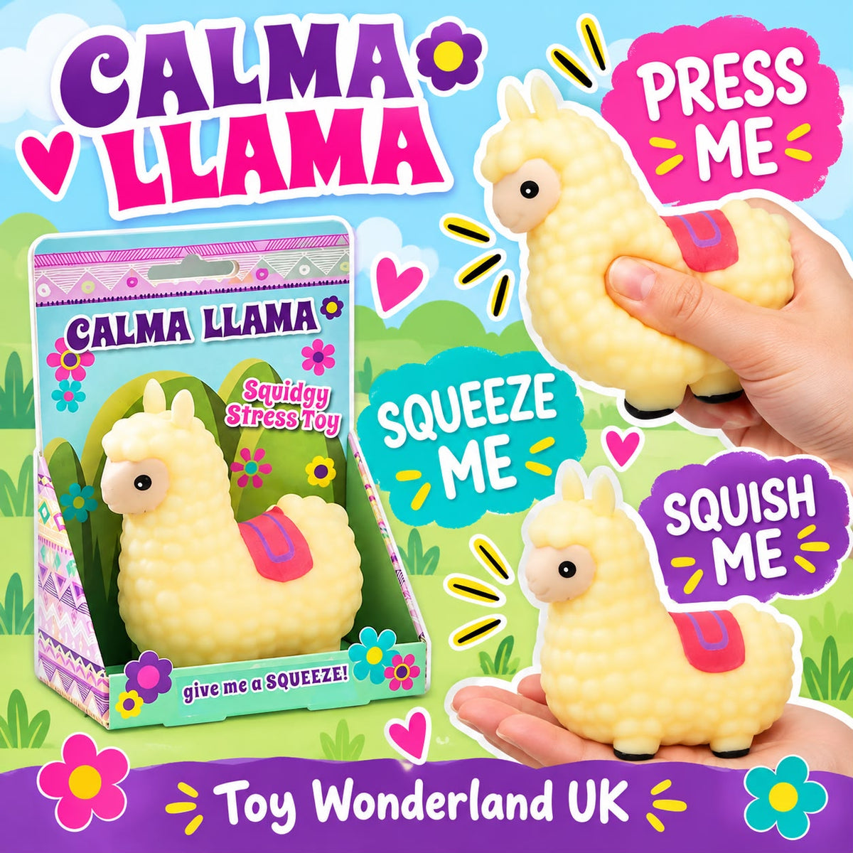 Calma Llama Squishy Stress Toy – Cute Llama Fidget & Sensory Toy