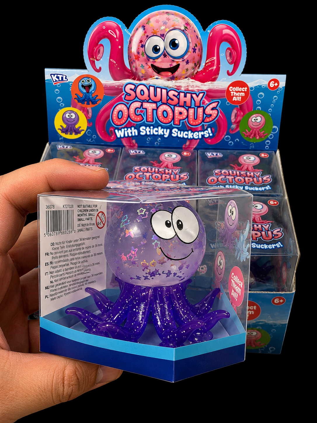 KTL Squishy Octopus with Sticky Suckers