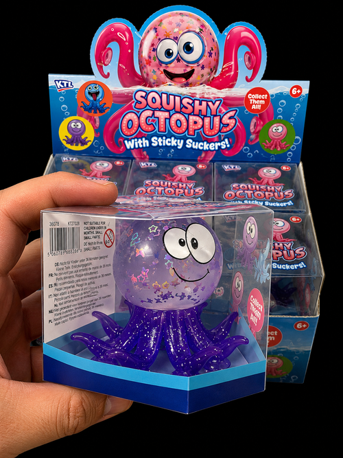 KTL Squishy Octopus with Sticky Suckers Fun Interactive Toy for Kids Ages 6+ Perfect for Playtime and Collecting