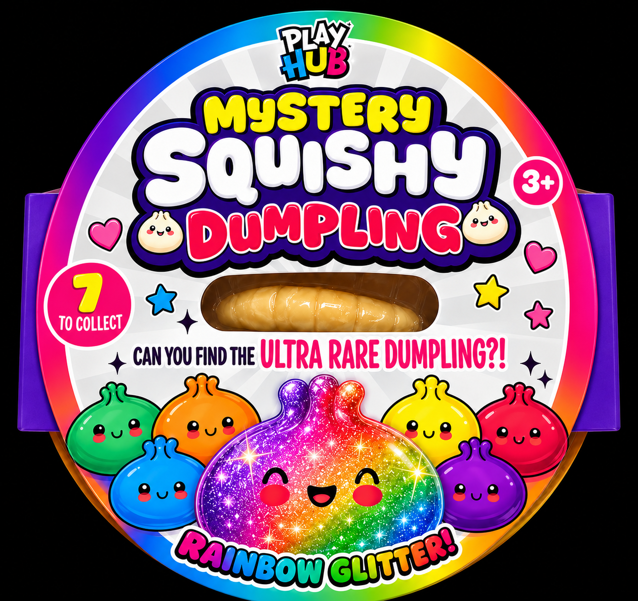 Mystery Squishy Dumpling Rainbow Edition (Play Hub By RMS) 8.5cm